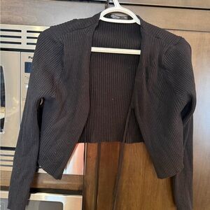 SHEIN Black Ribbed Cardigan